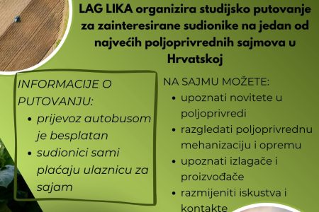 LAG Lika organizira odlazak na Bjelovarski proljetni sajam