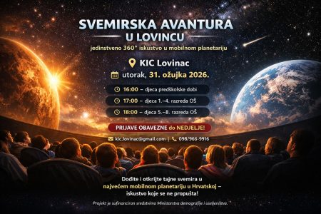 Svemirska avantura u Lovincu – edukativni program za djecu u najvećem mobilnom planetariju