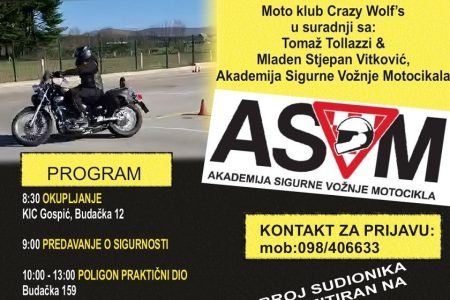 Lički bikeri iz moto kluba Crazy wolfs organiziraju Poligon sigurne vožnje