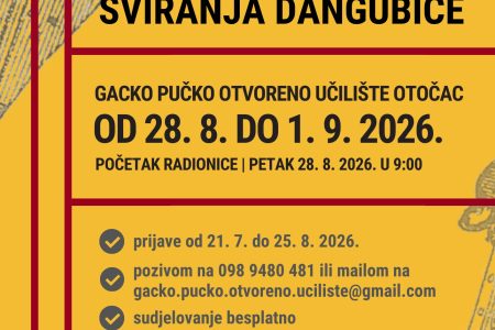 Prijave na radionicu sviranja dangubice u Otočcu