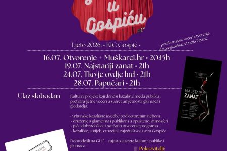 GUG – Glumci u Gospiću donose četiri kazališne večeri pod ljetnim nebom