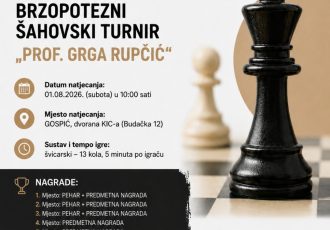 U Gospiću se održava Memorijalni brzopotezni šahovski turnir “Prof. Grga Rupčić“