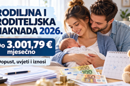 Rodiljna i roditeljska naknada 2026.: Evo koliko možete dobiti i koliko traje dopust